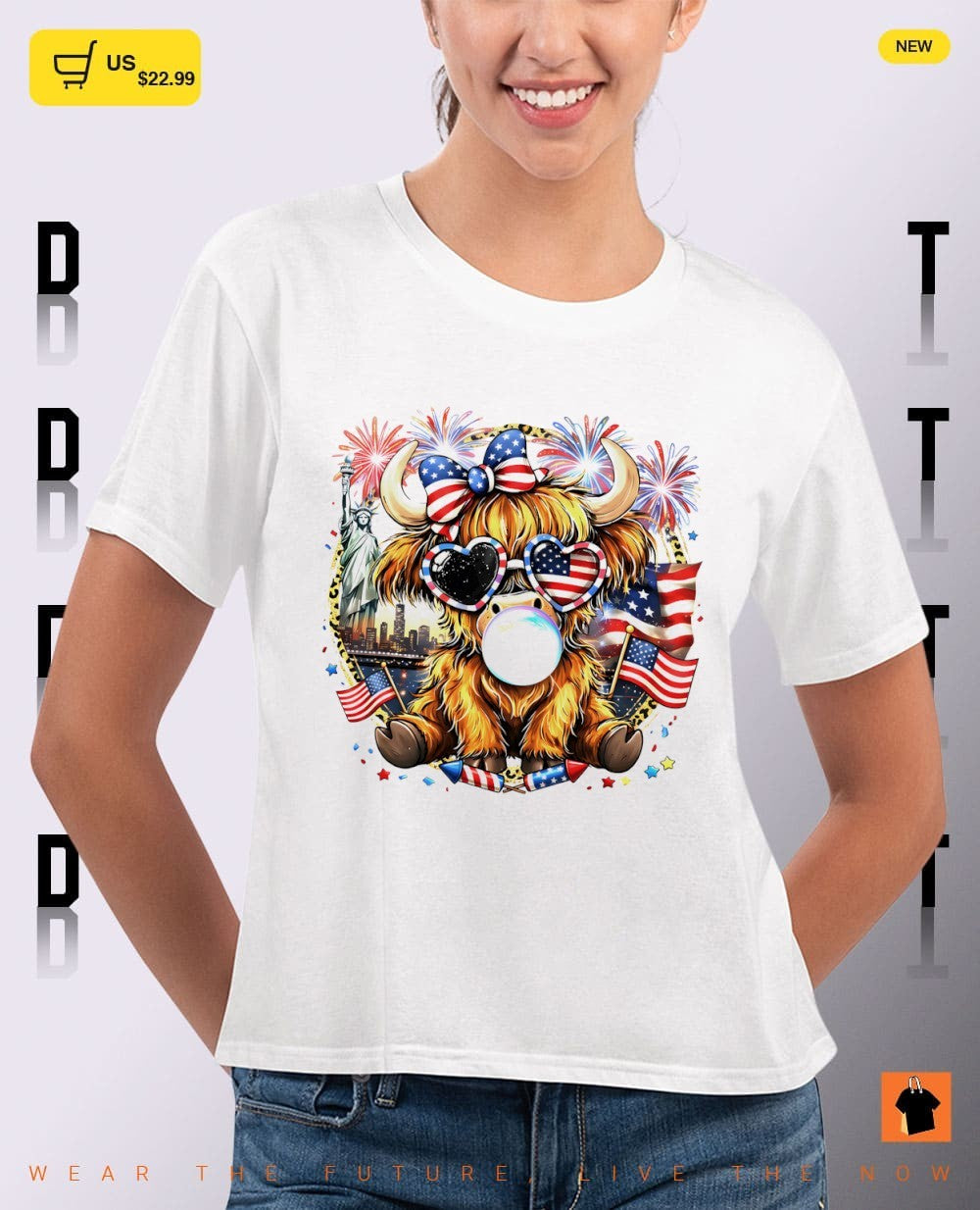 4th of July Highland Cow Leopard 250th Anniversary shirt