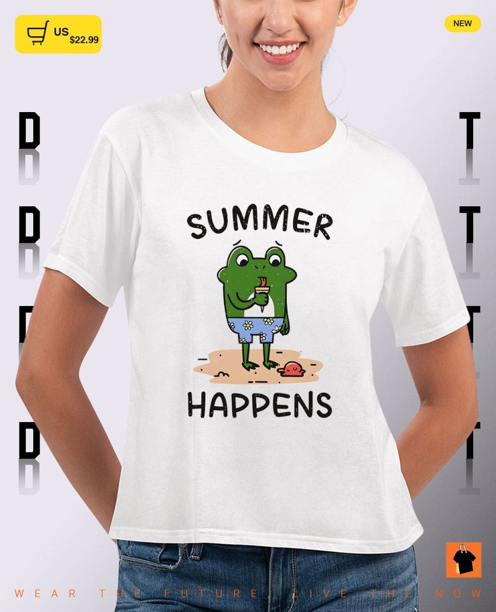 A frog and its ice cream cone summer happens shirt