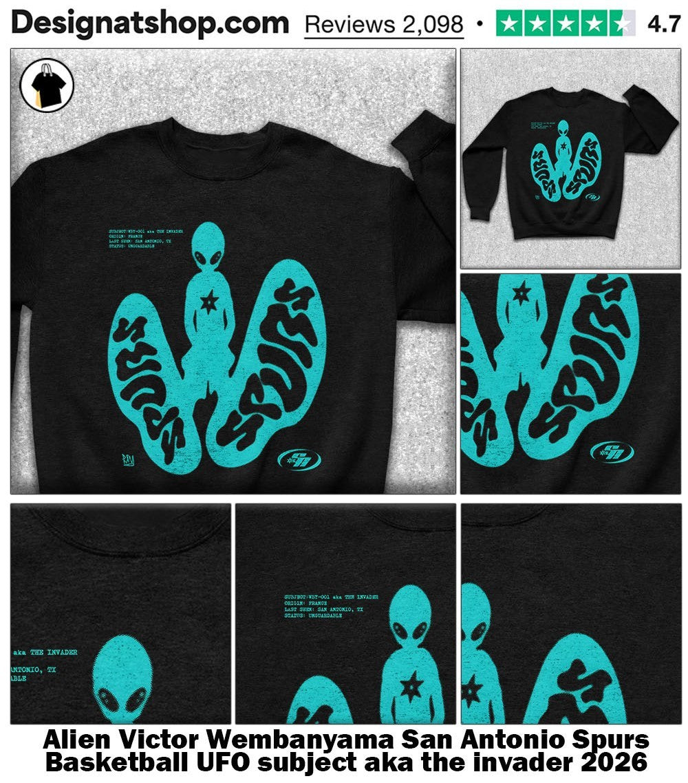 Alien Victor Wembanyama San Antonio Spurs Basketball UFO subject aka the invader 2026 shirt