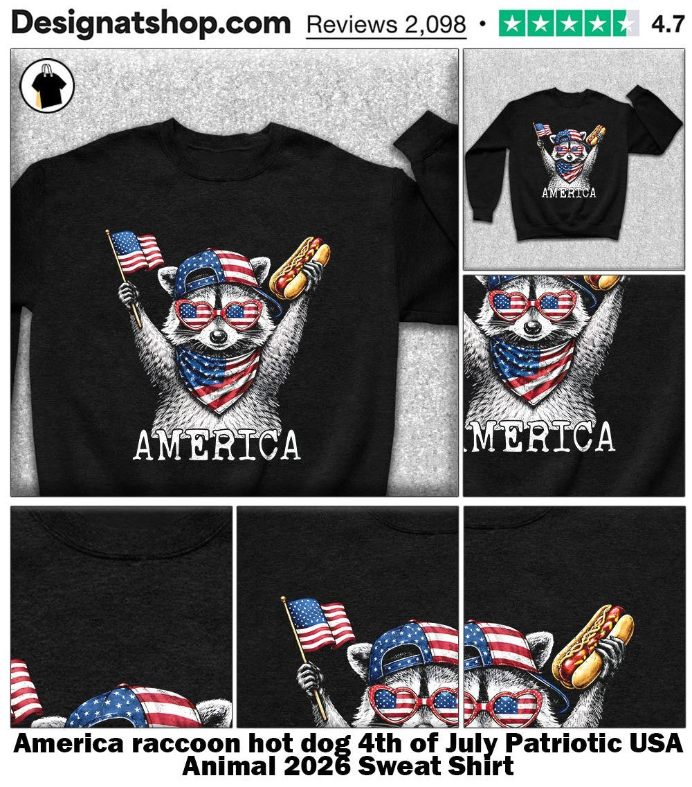 America raccoon hot dog 4th of July Patriotic USA Animal 2026 shirt