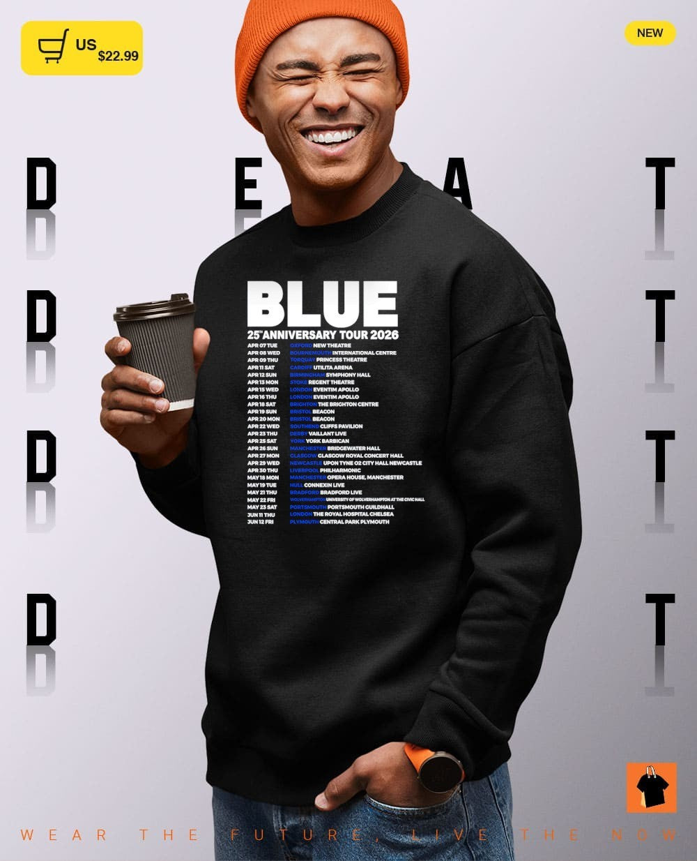 Blue 25th Anniversary Tour 2026 Concert Date shirt