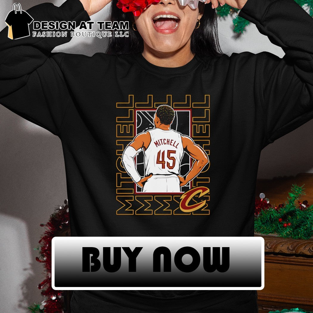 Cleveland Cavaliers Donovan Mitchell basketball player jersey print mens black shirt