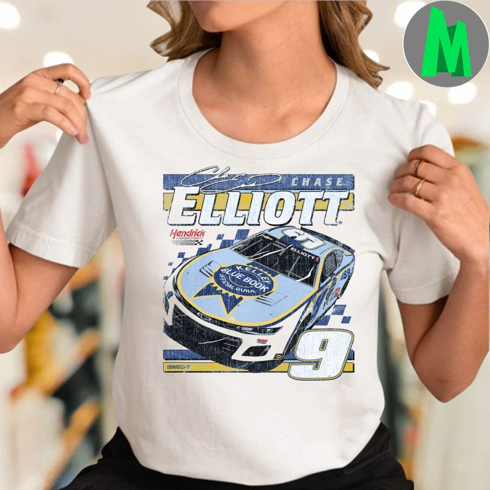 Design Chase Elliott #9 Kelley Blue Book NASCAR Racing T-Shirt