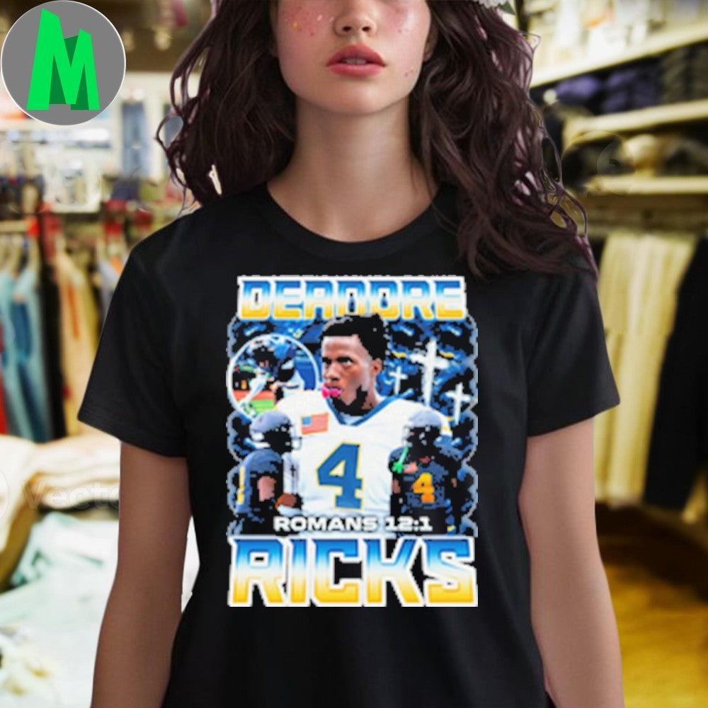 Design Deandre Ricks #4 Football Player Romans 12 1 Shirt