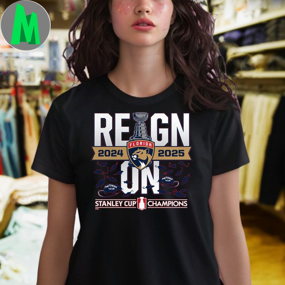 Design Florida Panthers 2024-2025 Back-to-Back Stanley Cup Champions Reign On Shirt