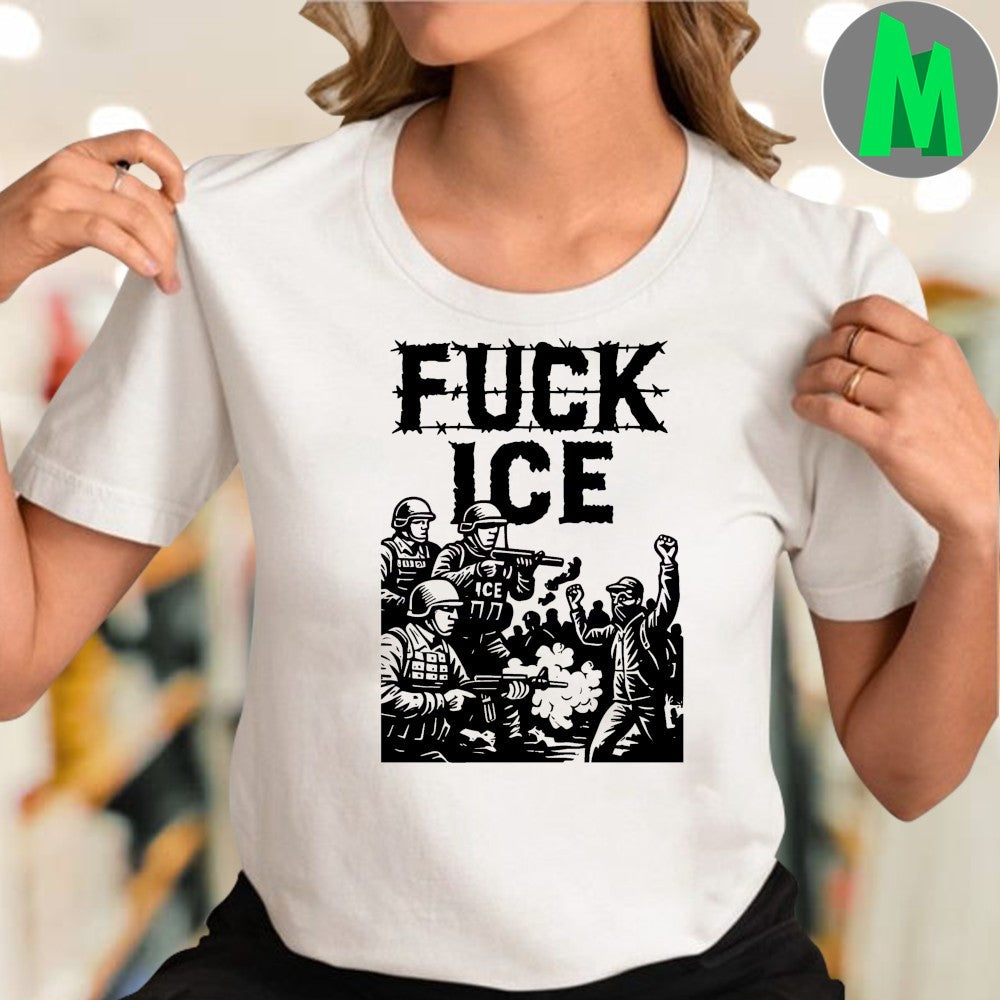 Design Fuck Ice Barbed Wire Protest Immigration Rights Shirt