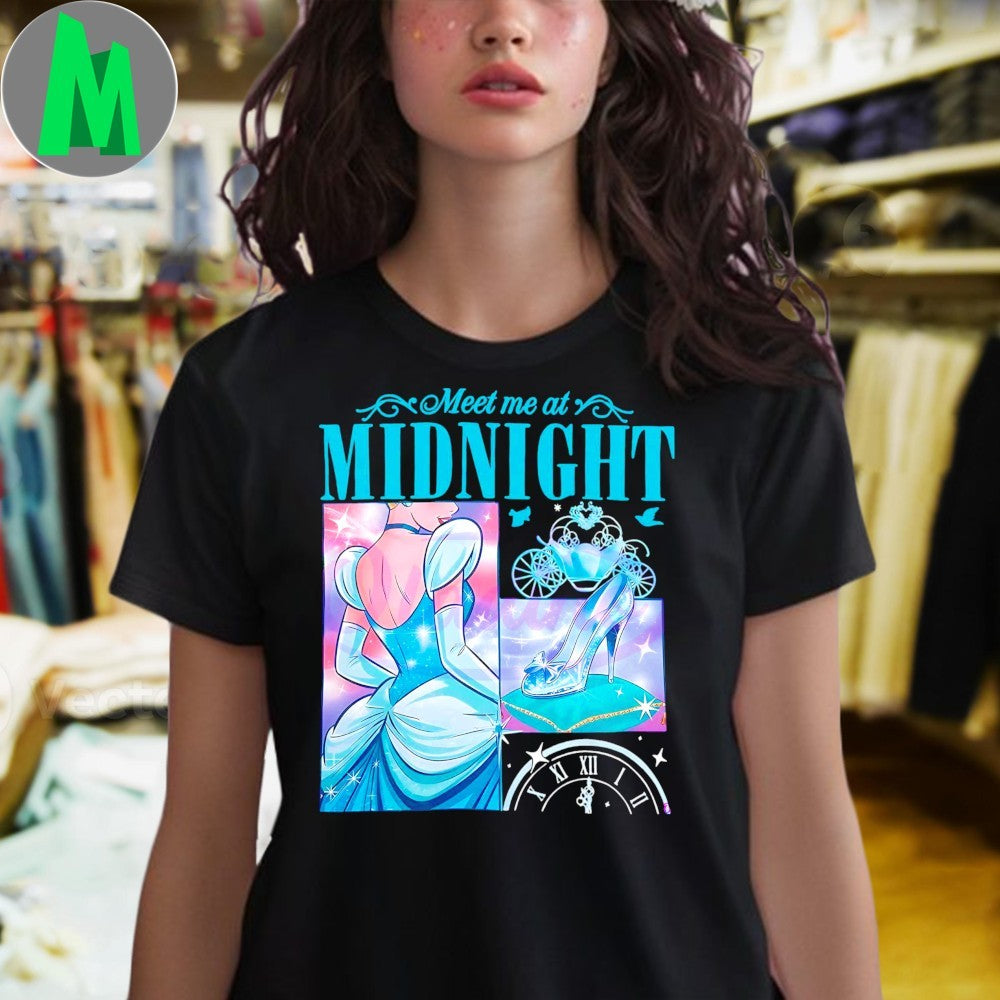 Design Meet Me At Midnight Cinderella Magic Kingdom Princess Glass Slipper Shirt
