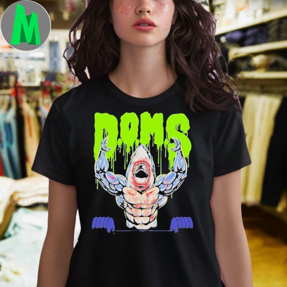 Design Raskol Apparel DOMS Muscle Shark Weightlifting Graphic T-Shirt