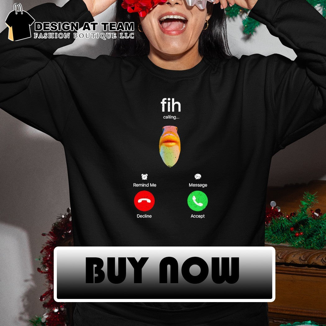 Fish calling screen fih meme funny animal phone incoming mobile interface shirt