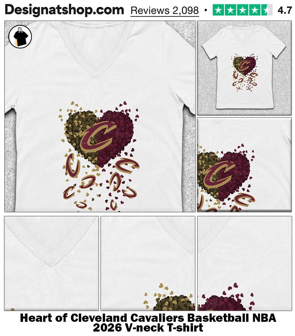 Heart of Cleveland Cavaliers Basketball NBA 2026 shirt