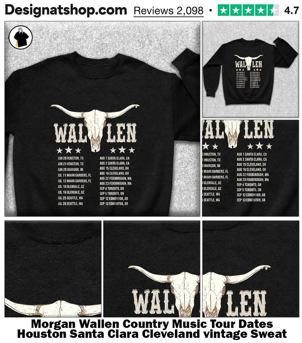 Morgan Wallen Country Music Tour Dates Houston Santa Clara Cleveland vintage shirt