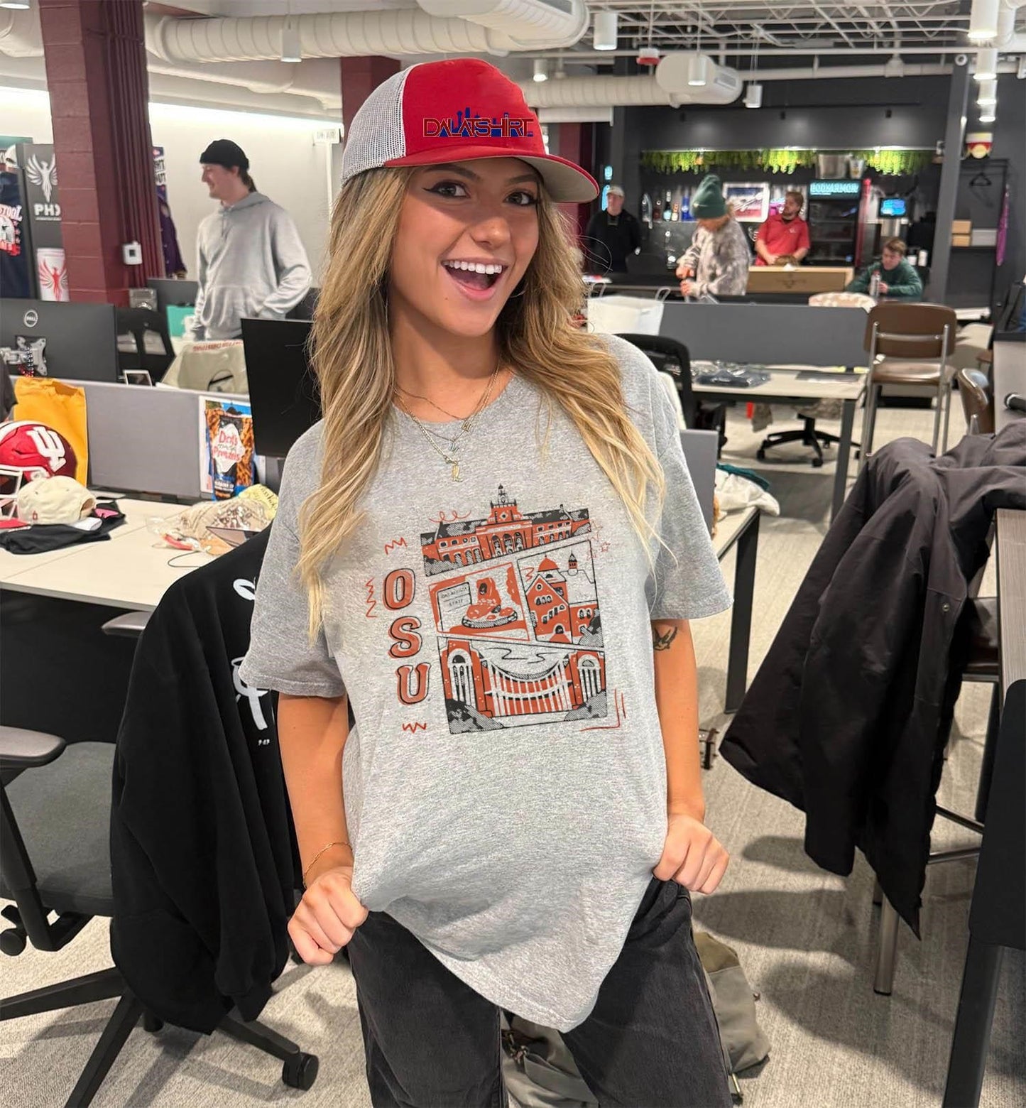 OSU Oklahoma State University Edmon Low Library And Campus Buildings Sketch shirt