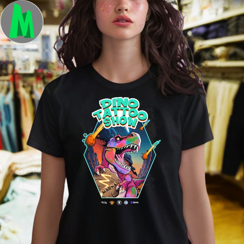Dino Tattoo Show Official – Black Premium Lightweight Oversized T-Shirt