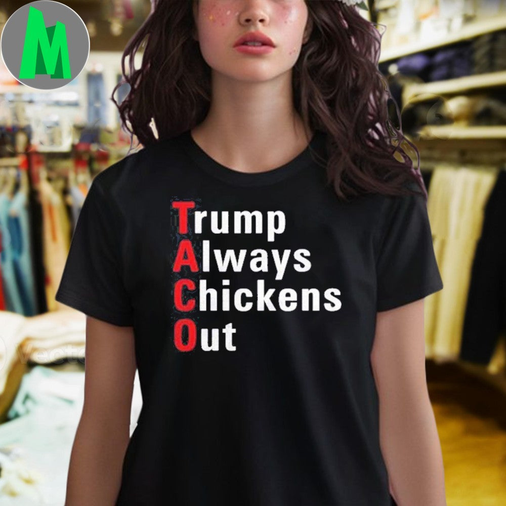 Donald Trump TACO Trump Always Chickens Out Funny Political T-Shirt Anti-Trump Graphic Tee