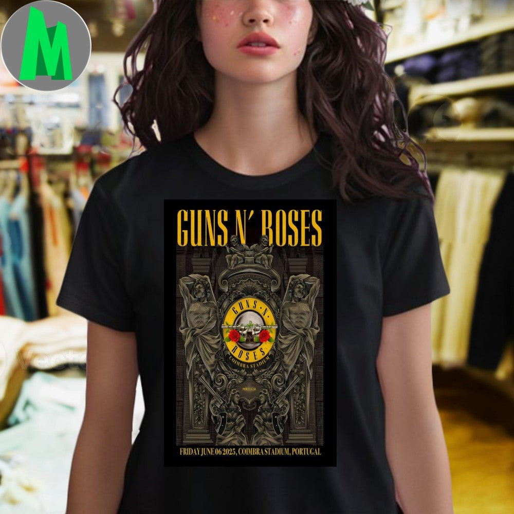 Guns N’ Roses Coimbra Portugal June 2025 Concert Poster Band Fan T-Shirt