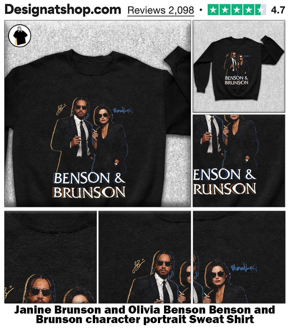 Janine Brunson and Olivia Benson Benson and Brunson character portrait shirt
