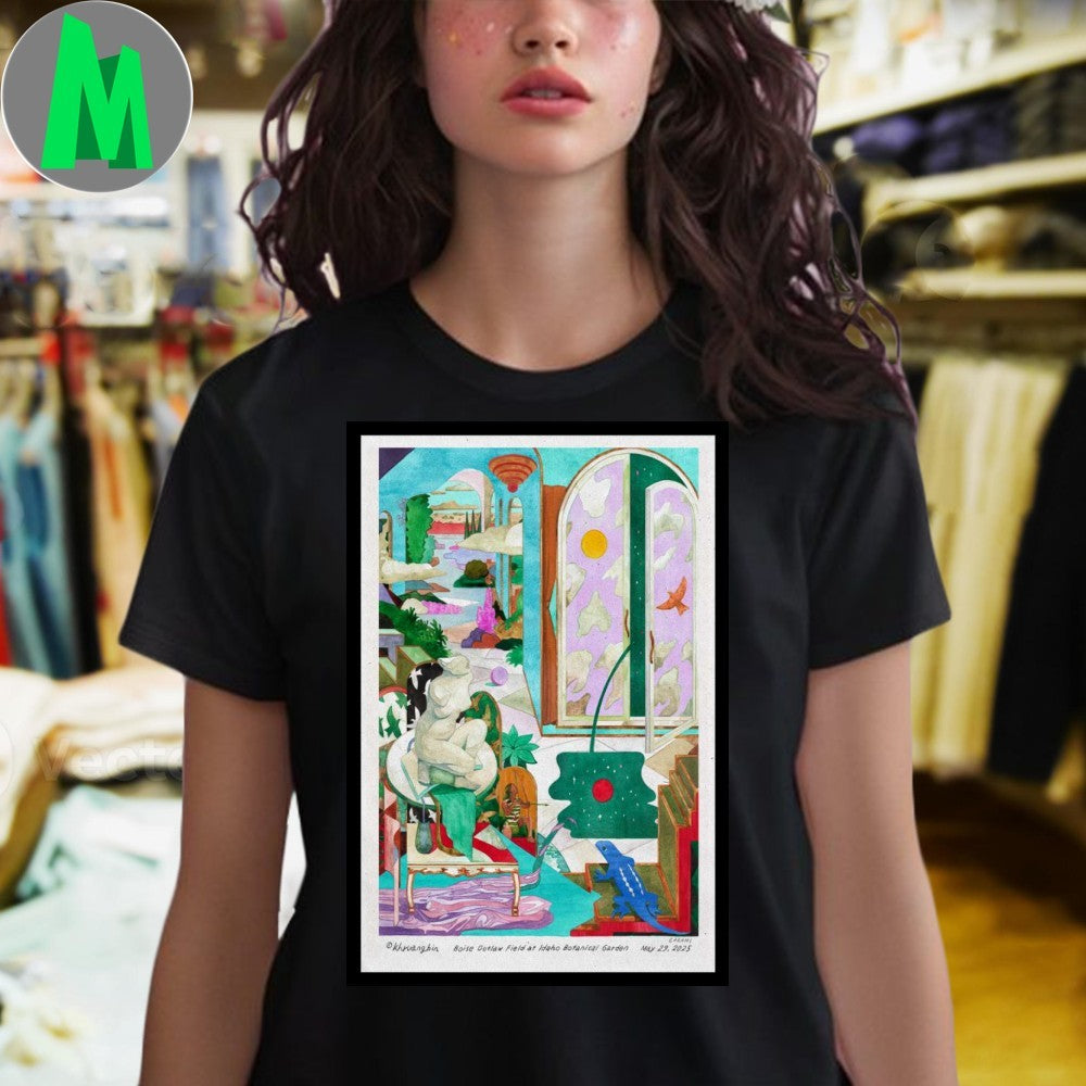 Khruangbin 2025 Concert T-Shirt Outlaw Field Idaho Botanical Garden Graphic Tee Live Music Tour Merch