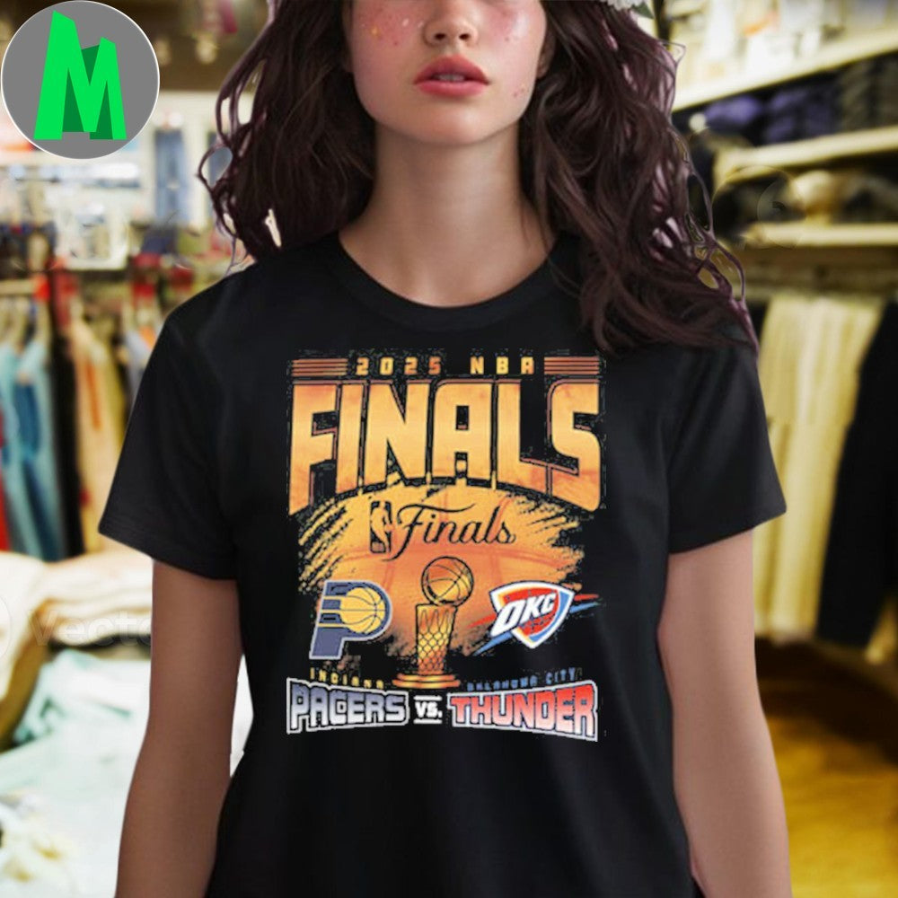 Oklahoma City Thunder vs Indiana Pacers 2025 NBA Finals Matchup T-Shirt Basketball Fan Apparel