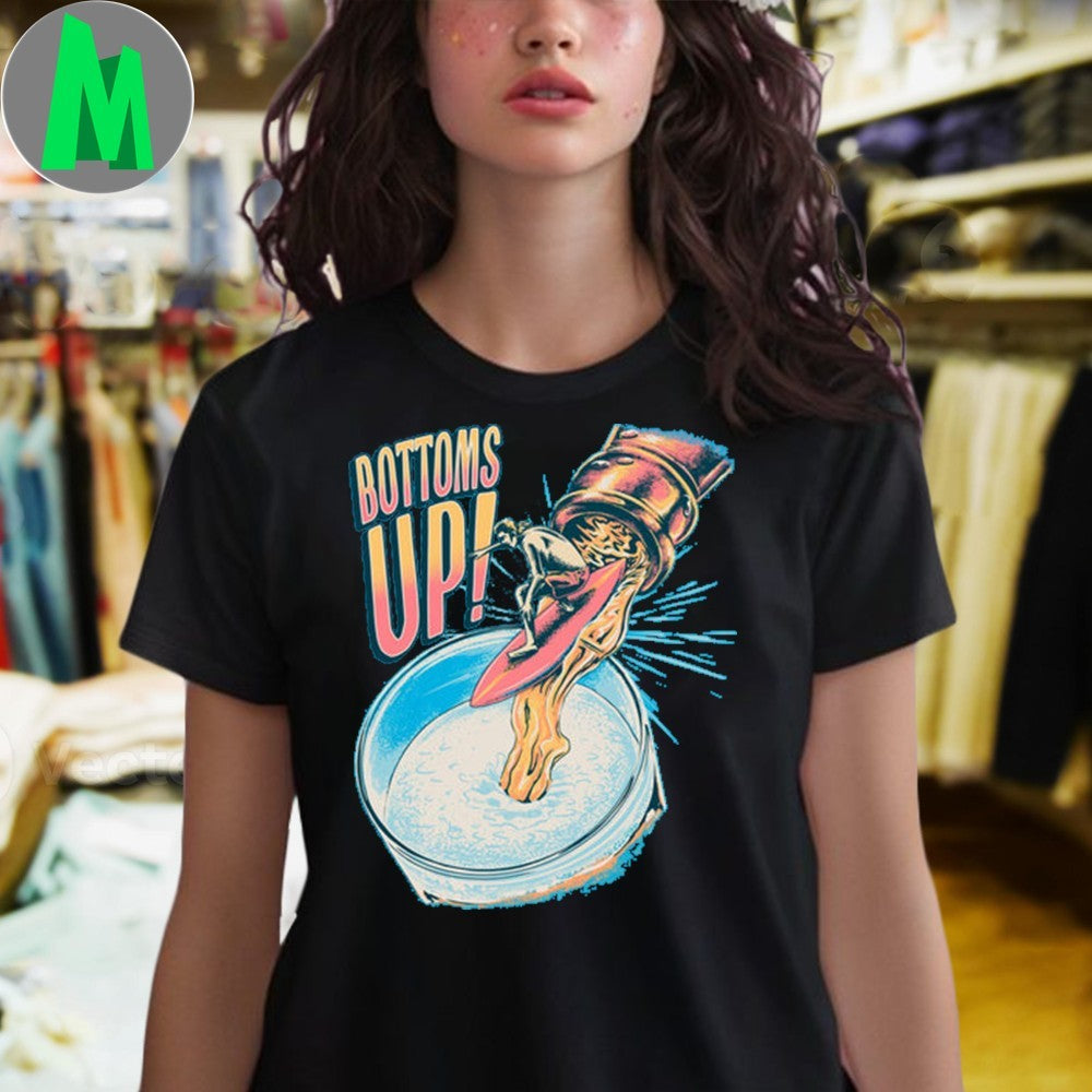 Old Row Cyan Bottoms Up Beer Surf Shirt