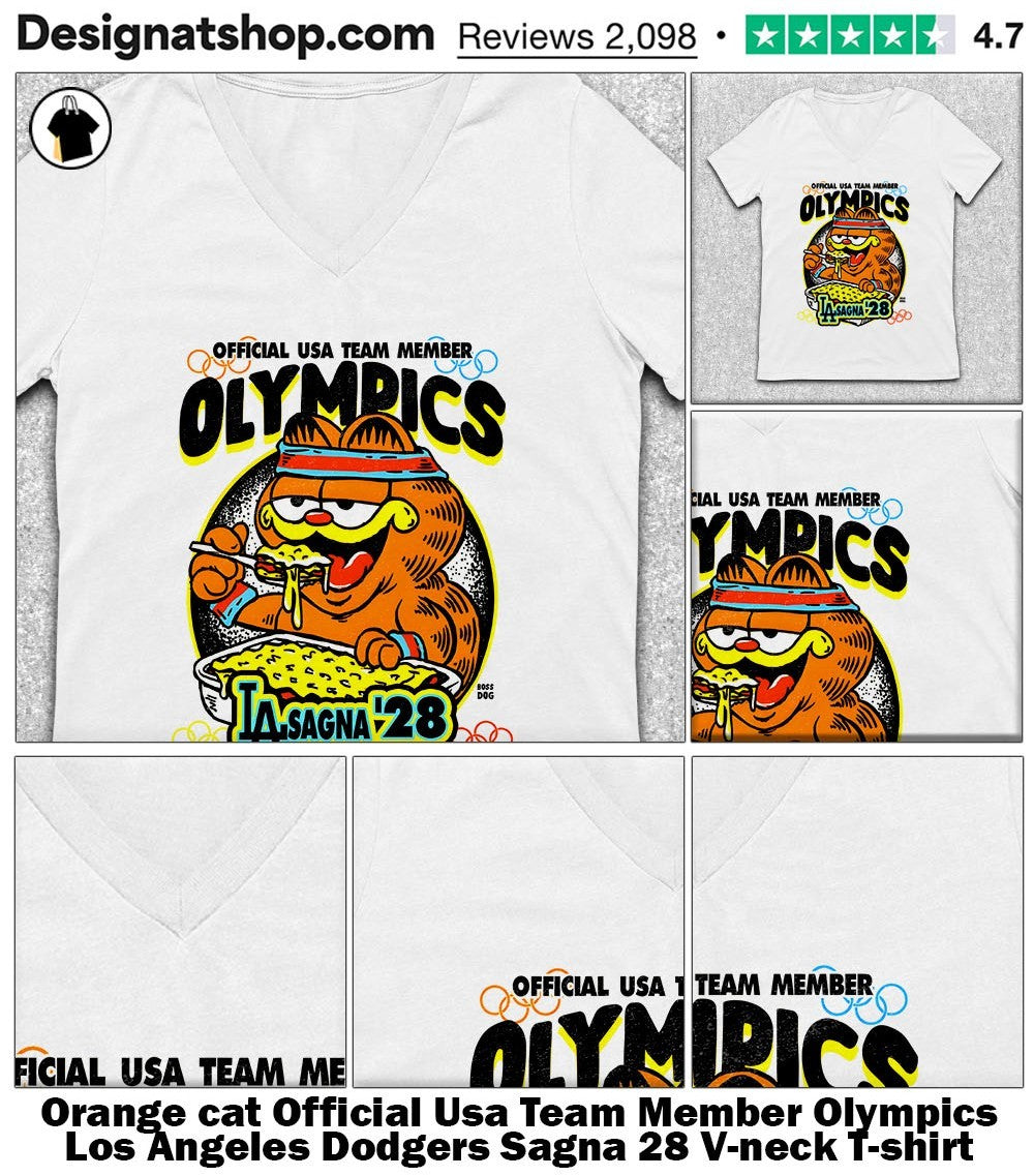 Orange cat Official Usa Team Member Olympics Los Angeles Dodgers Sagna 28 shirt