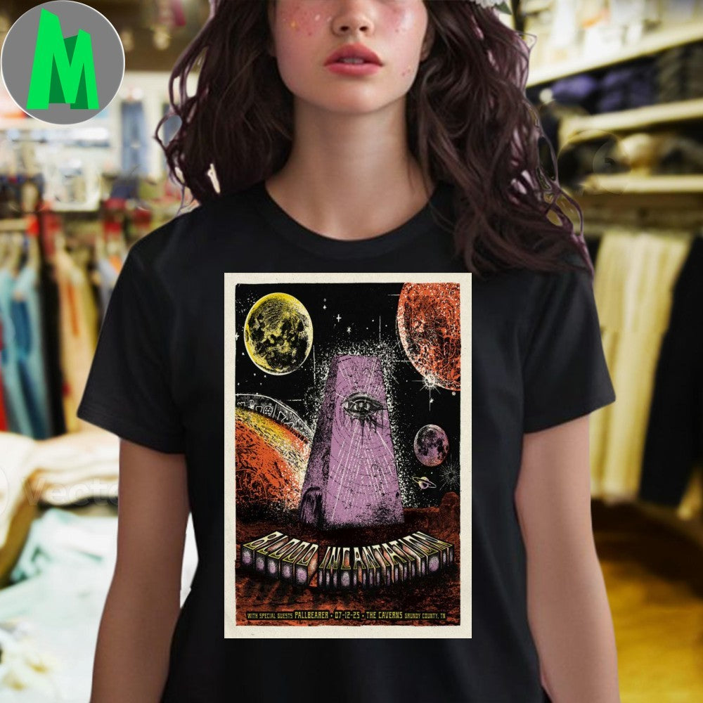 Poster Blood Incantation July 12, 2025 The Caverns, Grundy County, TN Tour Shirt
