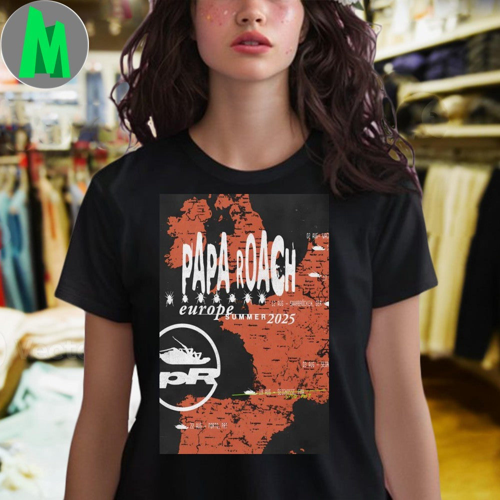 Poster New Fall Tour 2025 Papa Roach Shirt