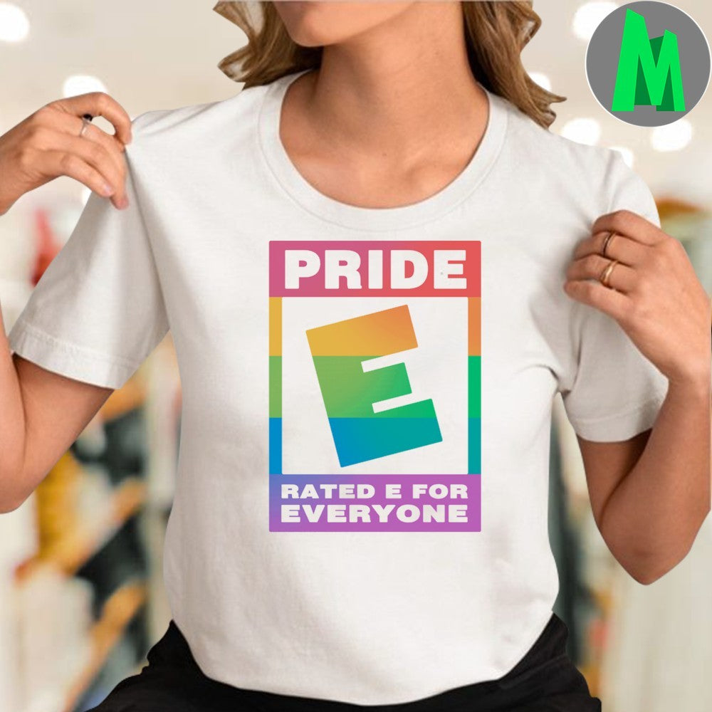 Pride Month Rated E For Everyone LGBTQ+ Rainbow Graphic T-Shirt