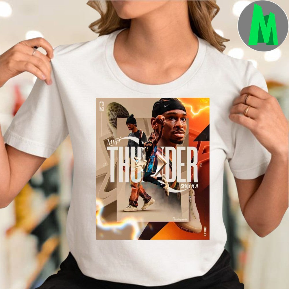 Shai Gilgeous Alexander Thunder Mvp Art Collage Style Shirt