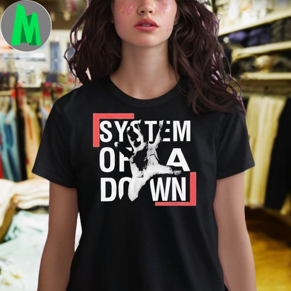 System Of A Down Band Logo Hand Graphic Music Fan T-Shirt
