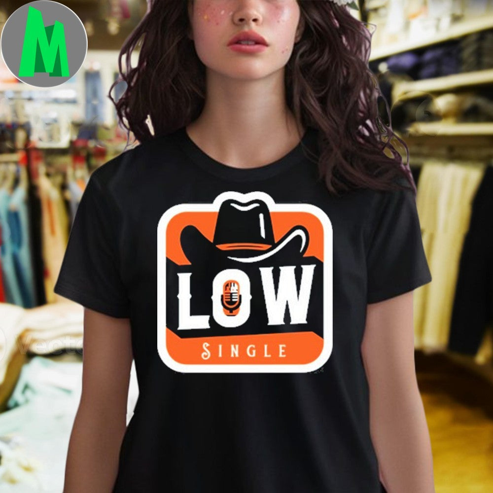 The Low Single Cowboy Hat and Microphone Logo T-Shirt