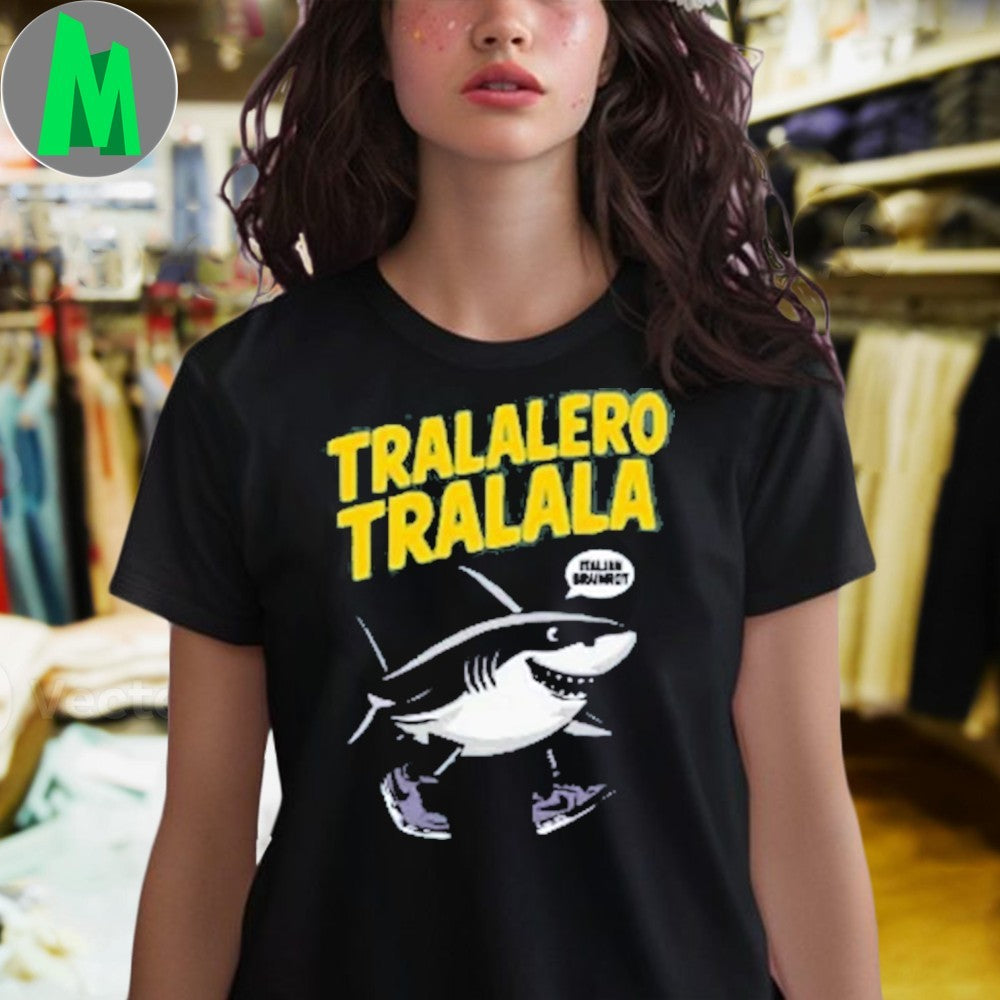 Tralalero Tralala Italian Drummer Boy Walking Shark T-Shirt