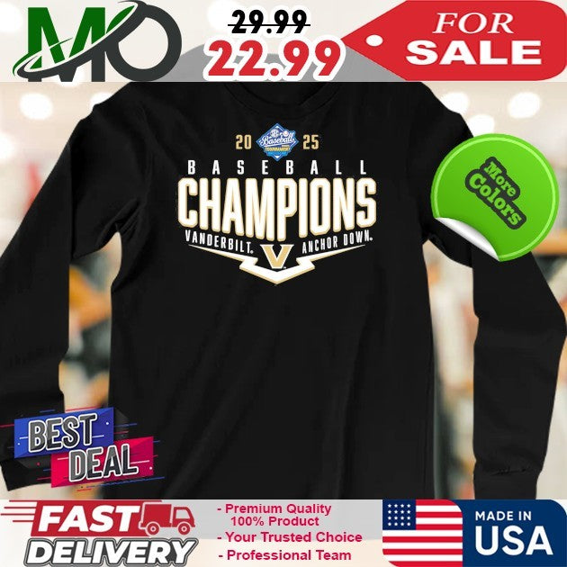 Vanderbilt Commodores 2025 SEC Baseball Conference Tournament Champions Playoff Pitch Exclusive Fan T-Shirt