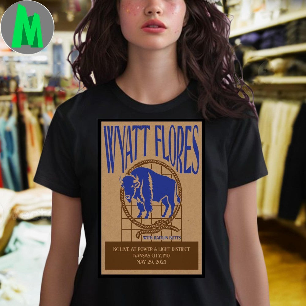 Wyatt Flores Kansas City 2025 Concert Poster T-Shirt Country Music Fan Apparel