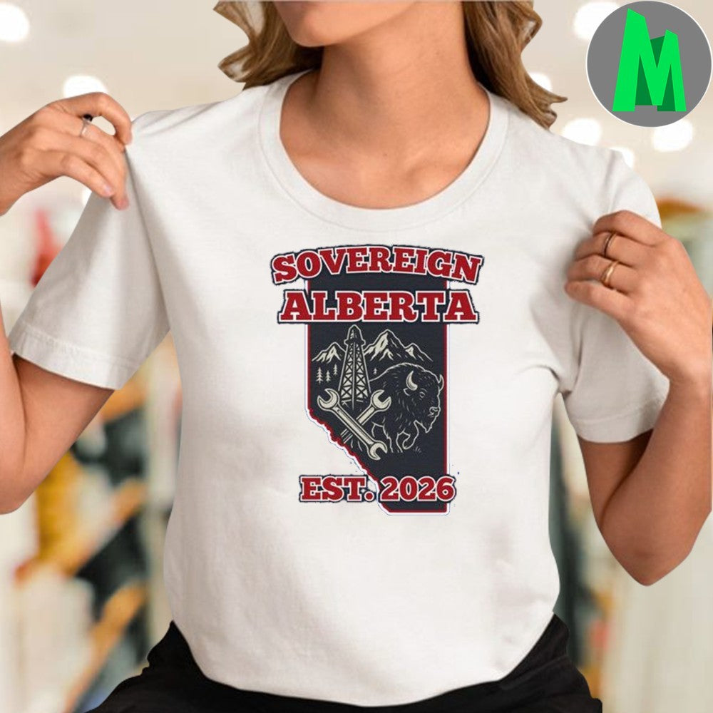 Original Sovereign Alberta Est. 2026 Bison & Oil Rig T-Shirt