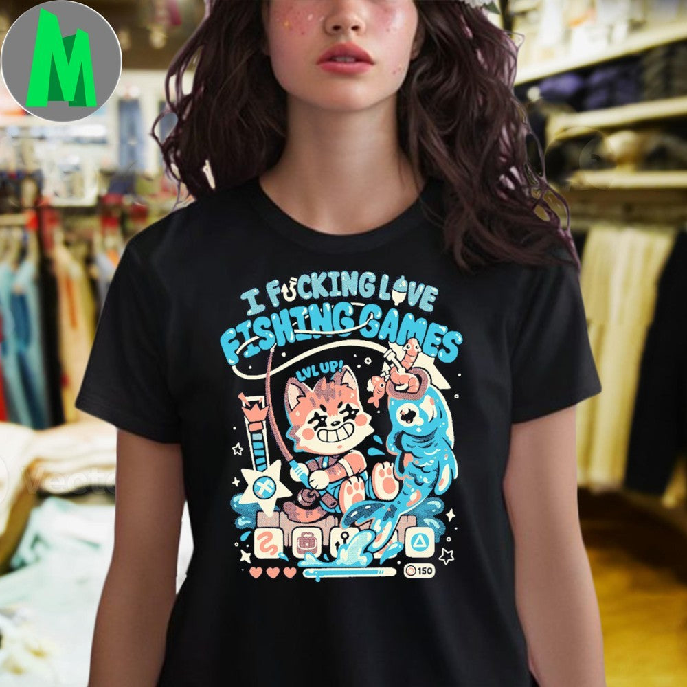 Original XP Splash I Fucking Love Fishing Games Shirt