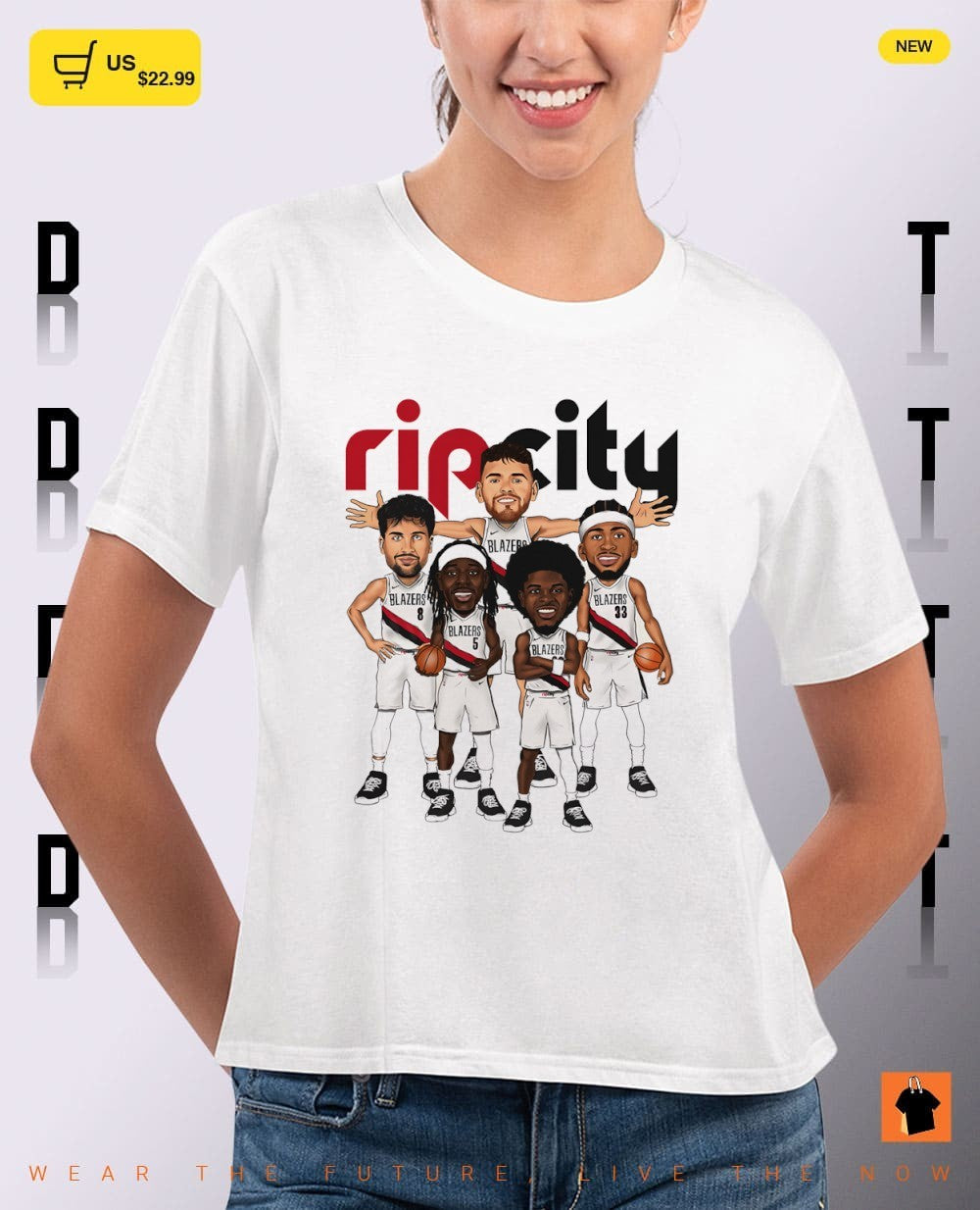 Portland Trail Blazers Basketball Rip City NBA 2026 Players caricature shirt