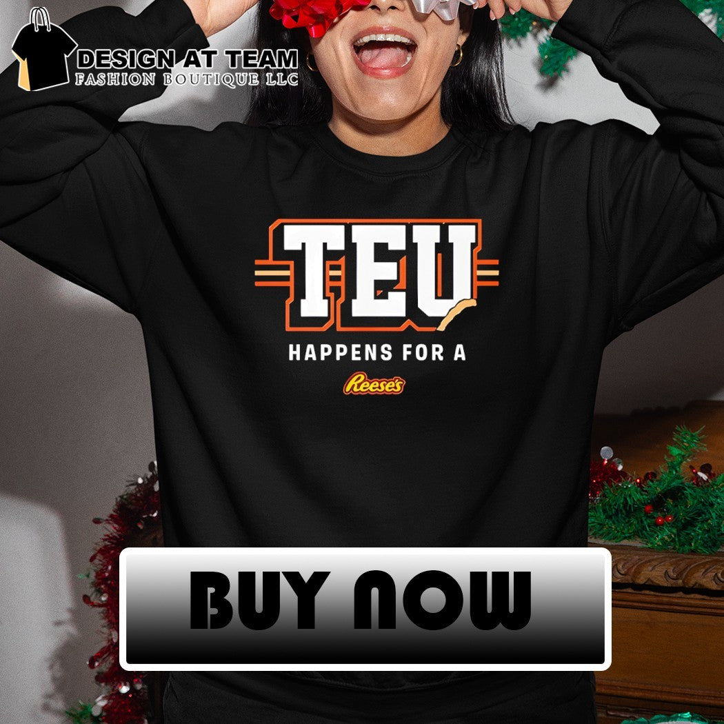 Travis Kelce with TEU Happens for a Reese’s shirt