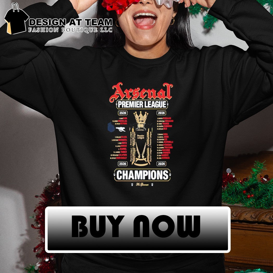 Trophy Arsenal football club Premier League The Gunners Arsenal Champions 25 26 shirt