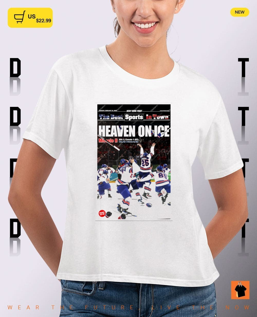 USA Hockey Heaven on Ice Gold Medal vs Canada Framed Newspaper 2026 shirt