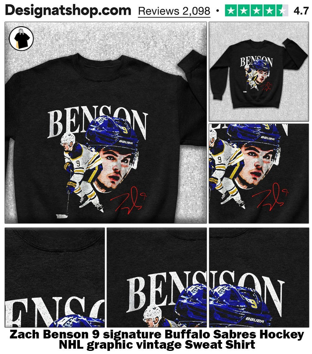 Zach Benson 9 signature Buffalo Sabres Hockey NHL graphic vintage shirt