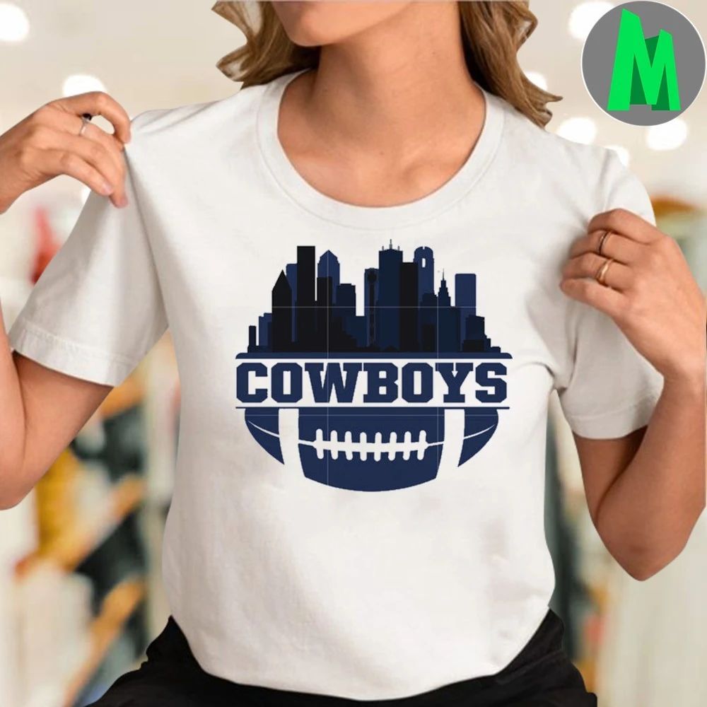 Cowboys football skyline logo and city Shirt