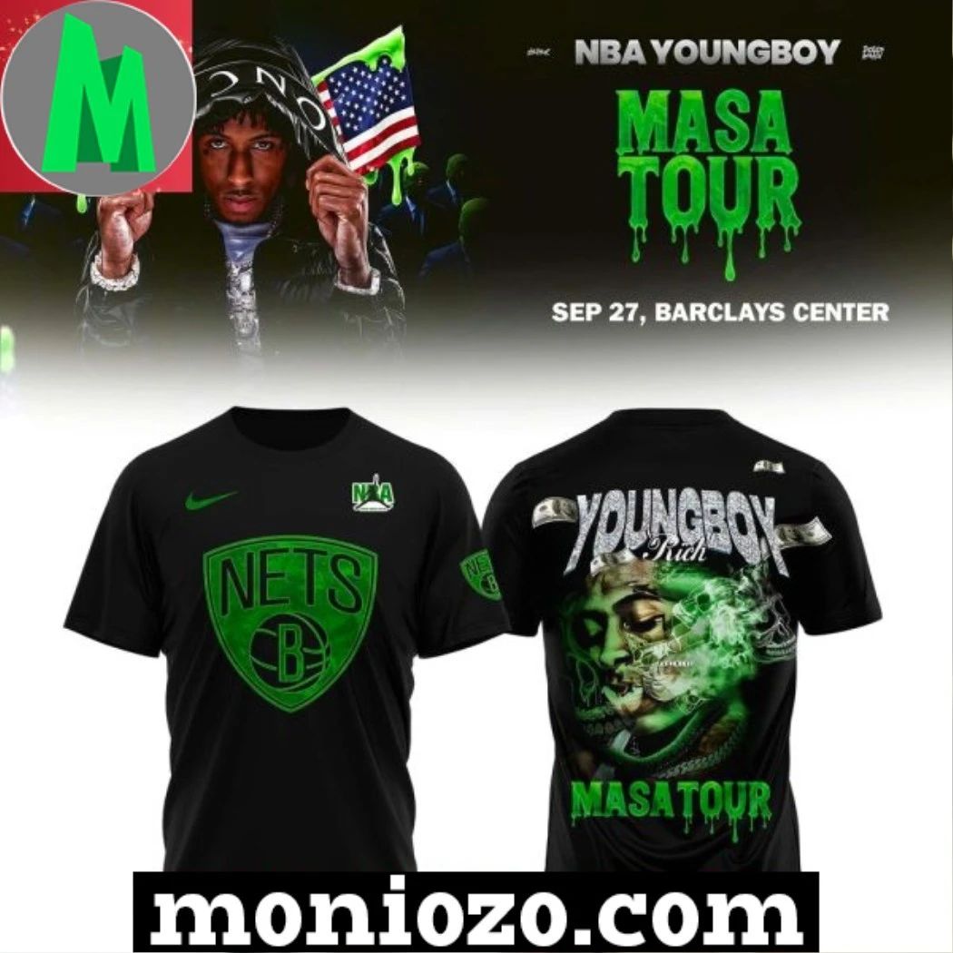 Brooklyn Nets x NBA Young Boy MASA Tour Merch T-Shirt