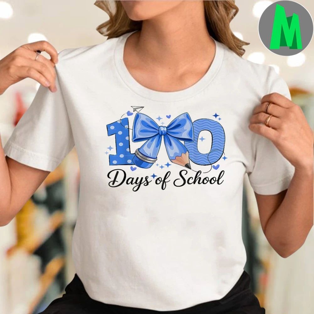 Original 100 Days Of School Coquette Bow 100th Day Of School Boys T-Shirt