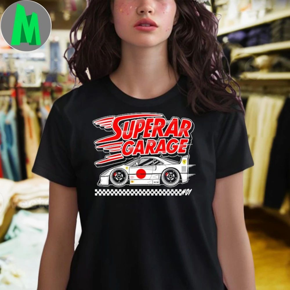 White Super Car Garage Ferrari F40 Shirt