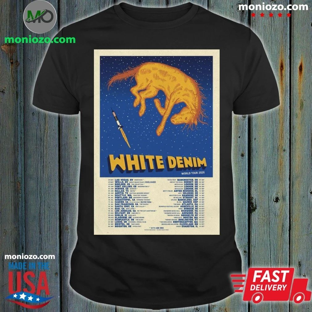Original 2026 White Denim World Tour Poster Shirt