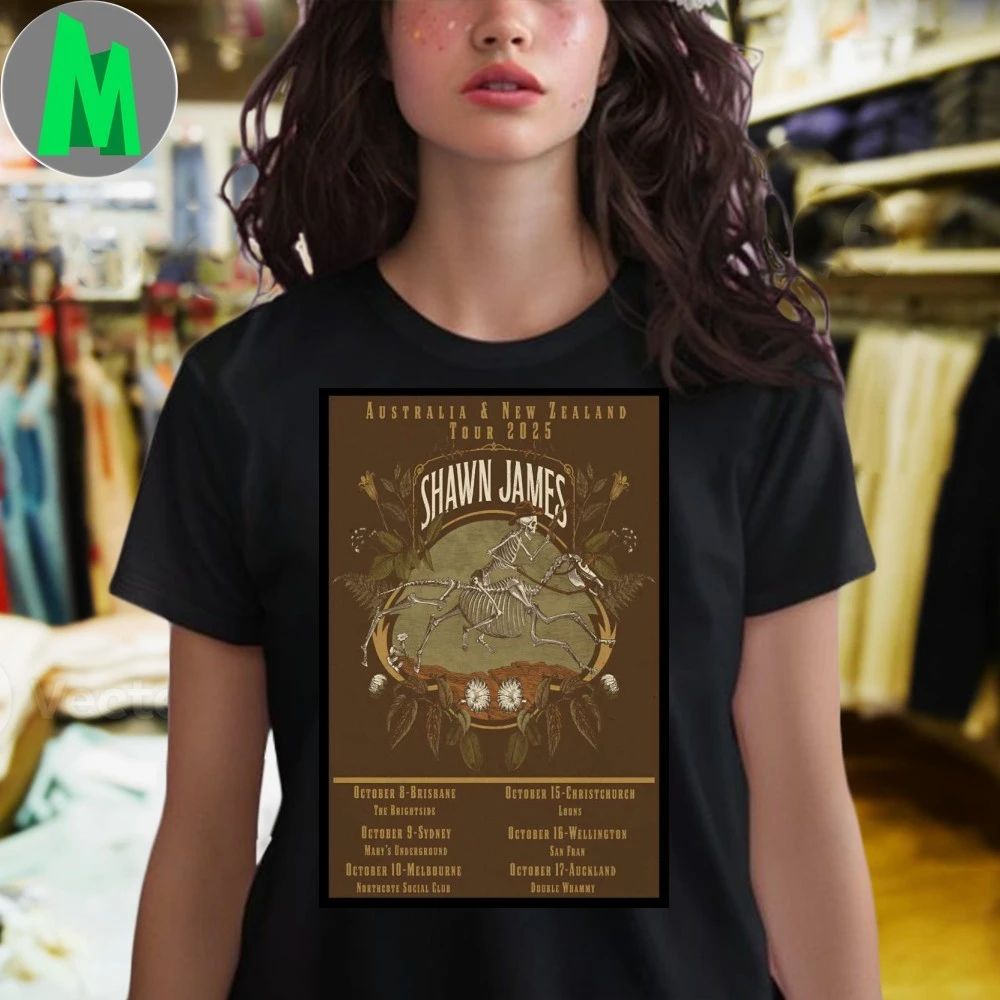 Shawn James Australia And New Zealand 2025 Tour Poster Shirt