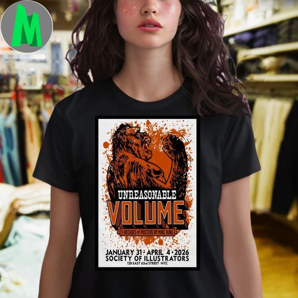 Original Five Decades of Posters by Mike King Society of Illustrators T-Shirt
