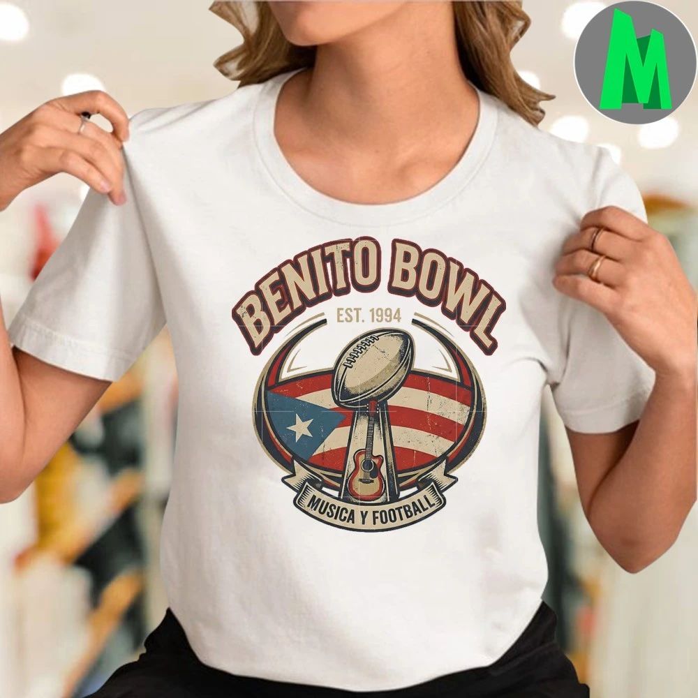 Benito Bowl EST 1994 Musica Y Football Shirt