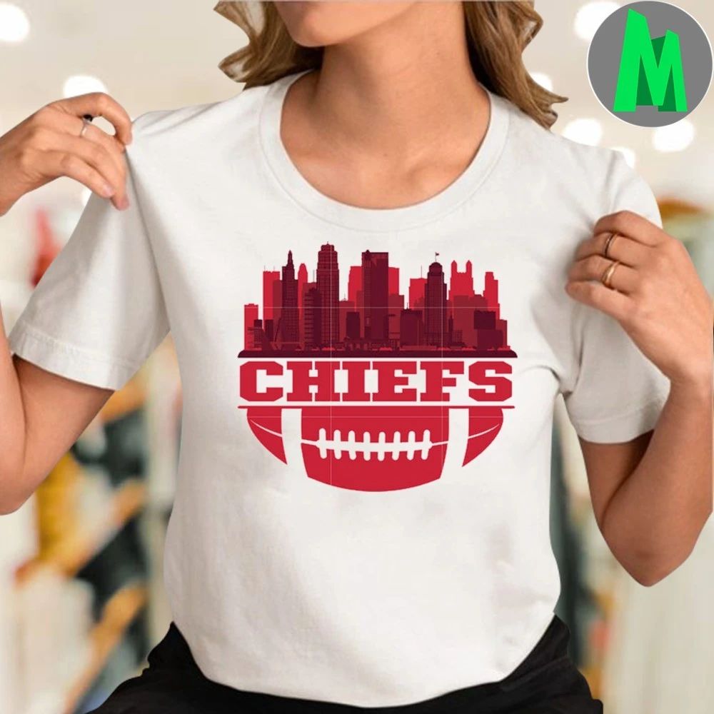 Kansas city chiefs rugby ball skyline shirt