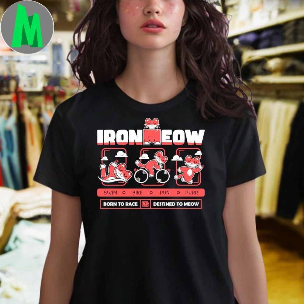 Ironmeow Born To Race Destined To Meow Shirt